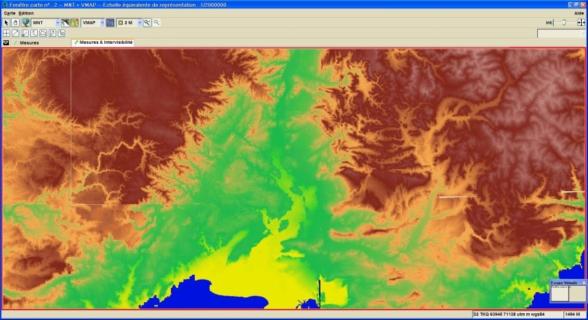 Affichage hypsometrie